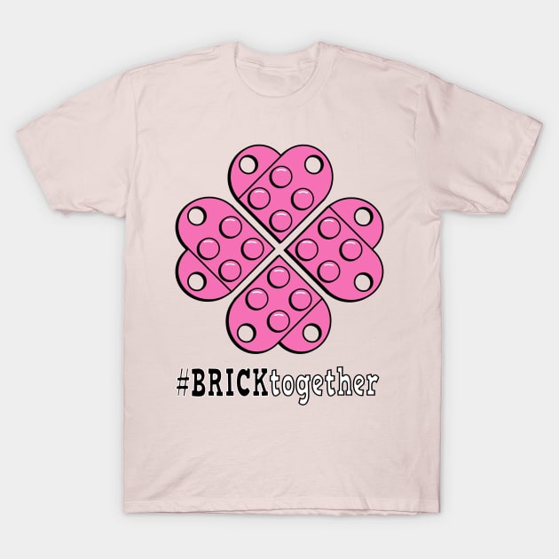 Brick Together Flower Power - Pink T-Shirt by Brick_Together